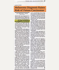 Article: Melanoma Diagnosis Raises Risk of Future Carcinomas